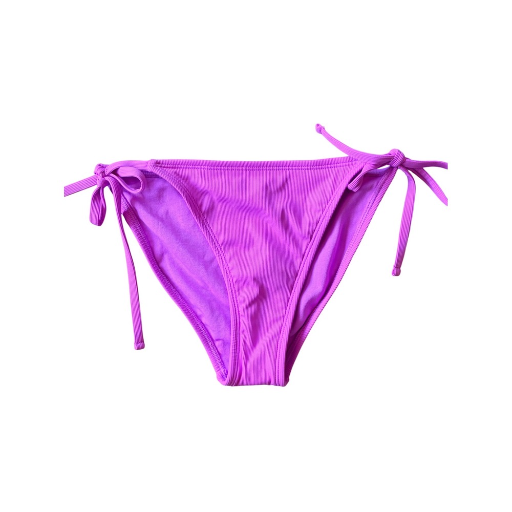 Shade & Shore Pink Ribbed Low Rise High Leg Bikini Swim Bottoms Women XS NEW NWT